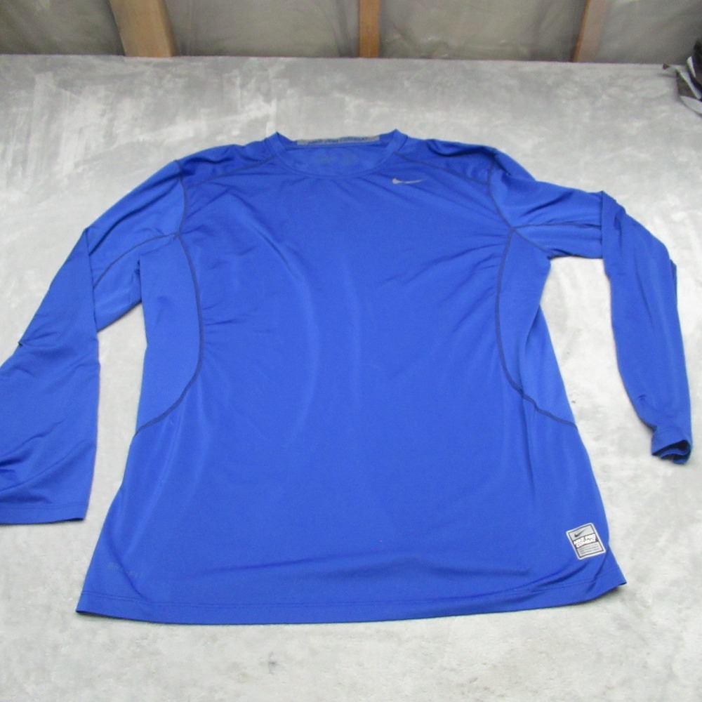 Nike Pro Combat Shirt Mens Blue‎ XL Dri-FIT Long Sleeve Compression Athletic